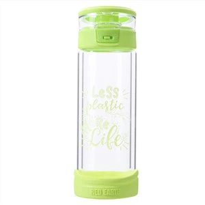 Leakproof Premium borosilicate vè dlo ji boutèy lèt