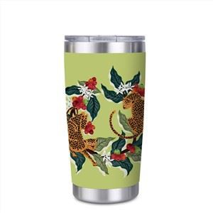 Flamingo koule izole gode tumbler ak kouvèti